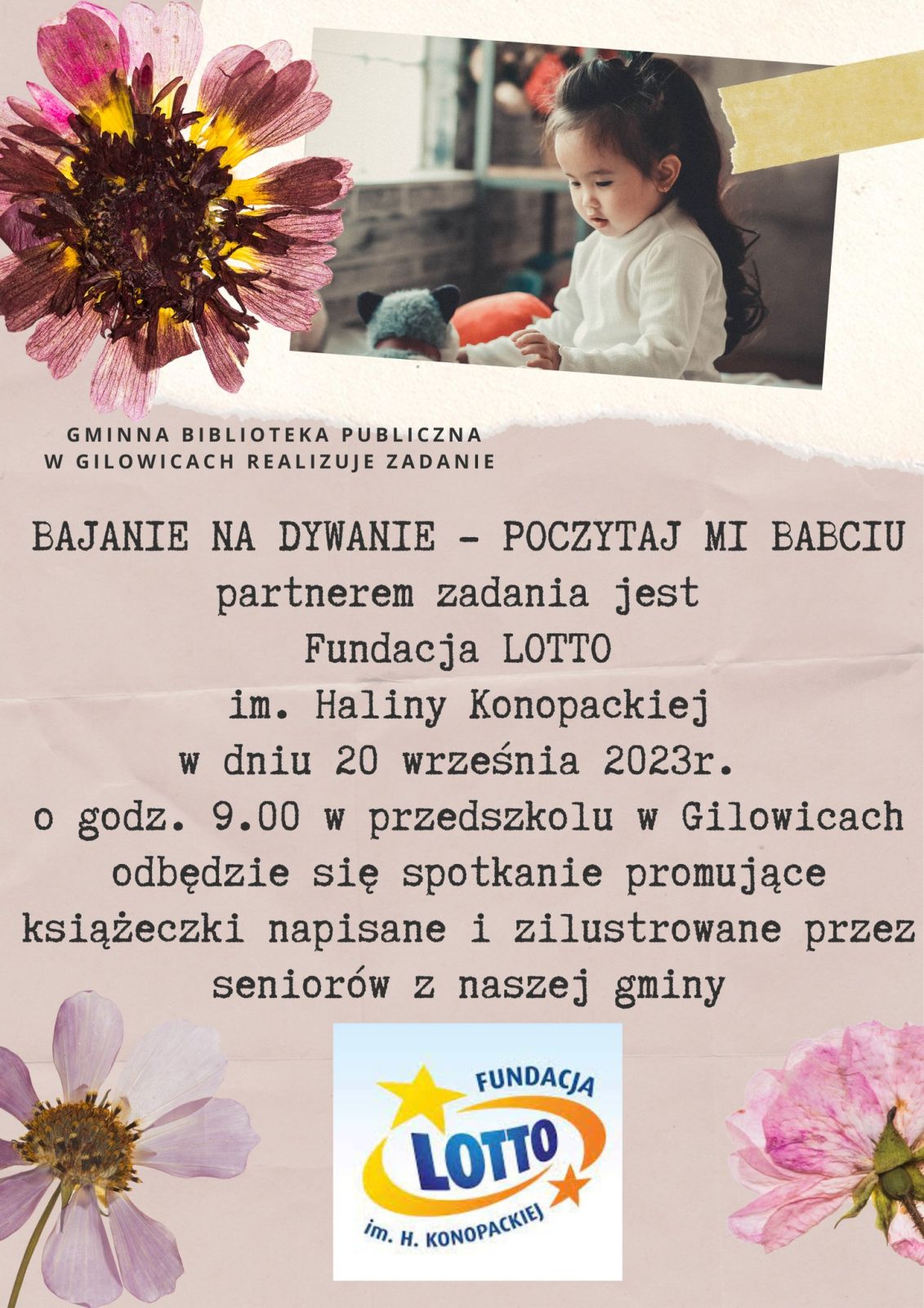 Plakat promujący program zakupu książek wydanych dużym drukiem