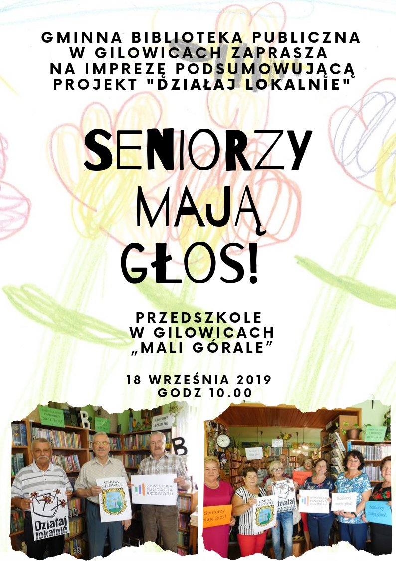 Plakat promujący projekt Seniorzy mają głos